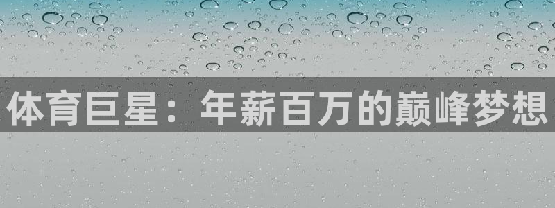 哈哈体育：体育巨星：年薪百万的巅峰梦想